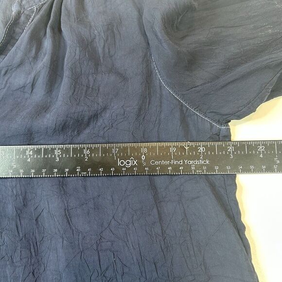 Maven West Top Womens Small Navy Blue V-Neck Lightweight Made In USA Cowgirlcore - Picture 7 of 7